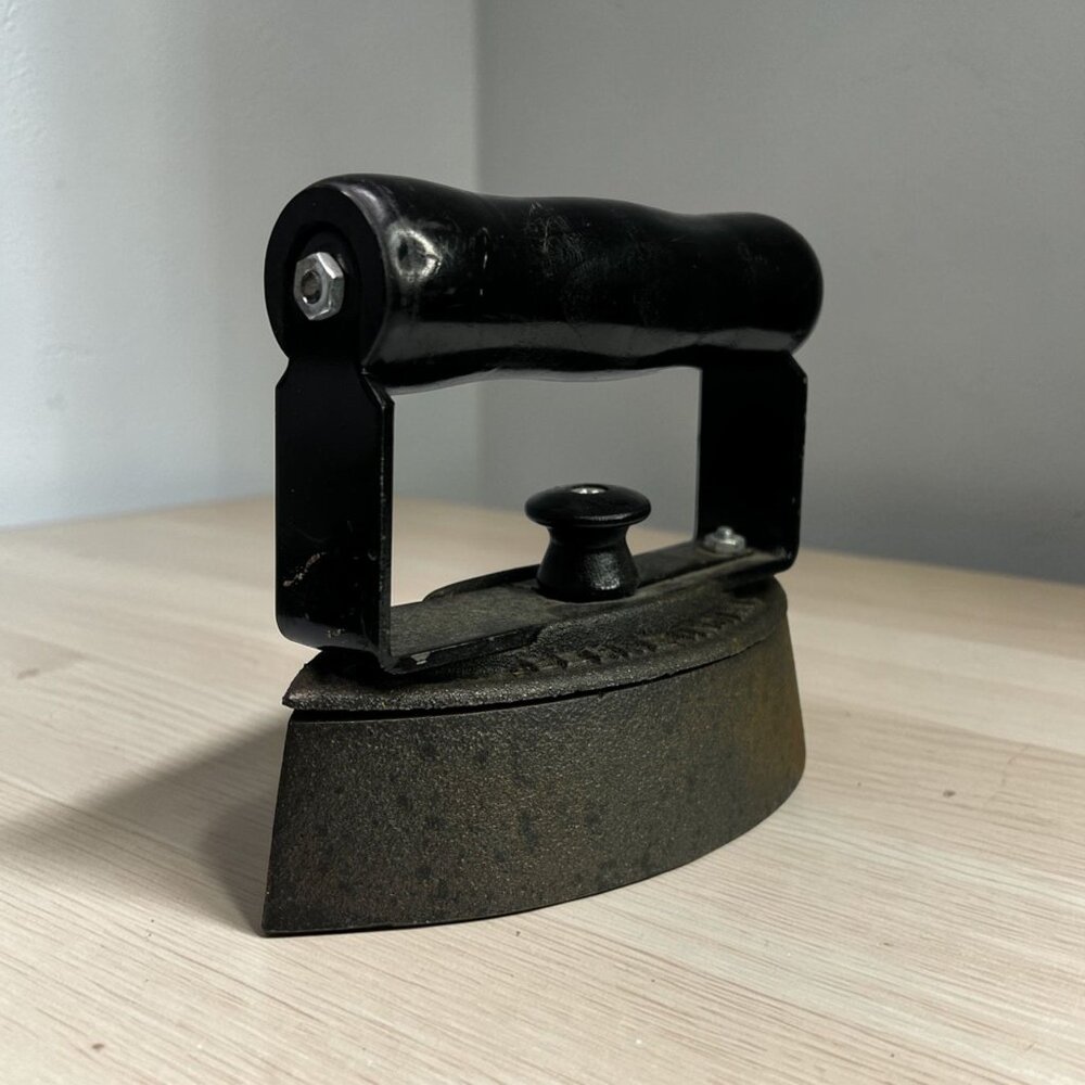 D.L. Schwartz Vintage Sad Iron With Black Handle, Made In USA
